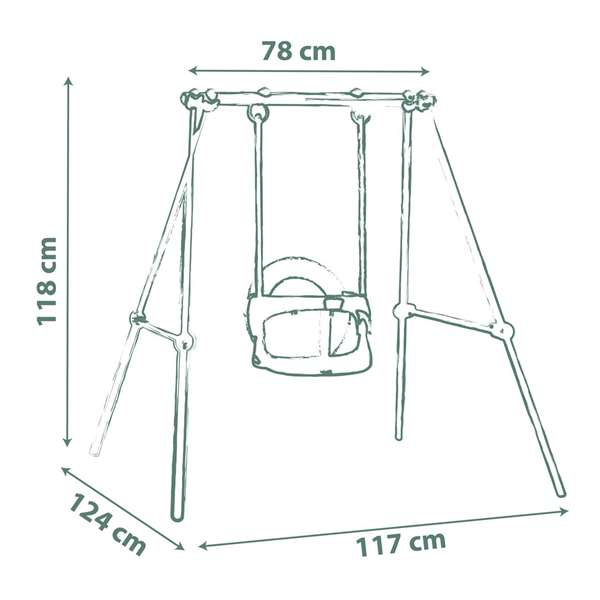 Smoby S.Life Balançoire Bébé en Métal - Pour Enfants Dès 3 Ans - Dimensions 118x117 cm - Hauteur 118 cm