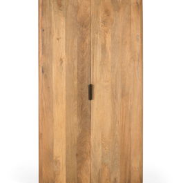 GINER Y COLOMER - Armadio - Armoire en bois de manguier naturel avec 2 portes, étagères amovibles et penderie - Lignes épurées et coins arrondis