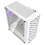 Darkflash DF-DK351CL6-WH - Boîtier PC moyen tour ATX blanc avec façade mesh, 4 ventilateurs A-RGB, port USB 3.0 et panneau latéral en verre trempé