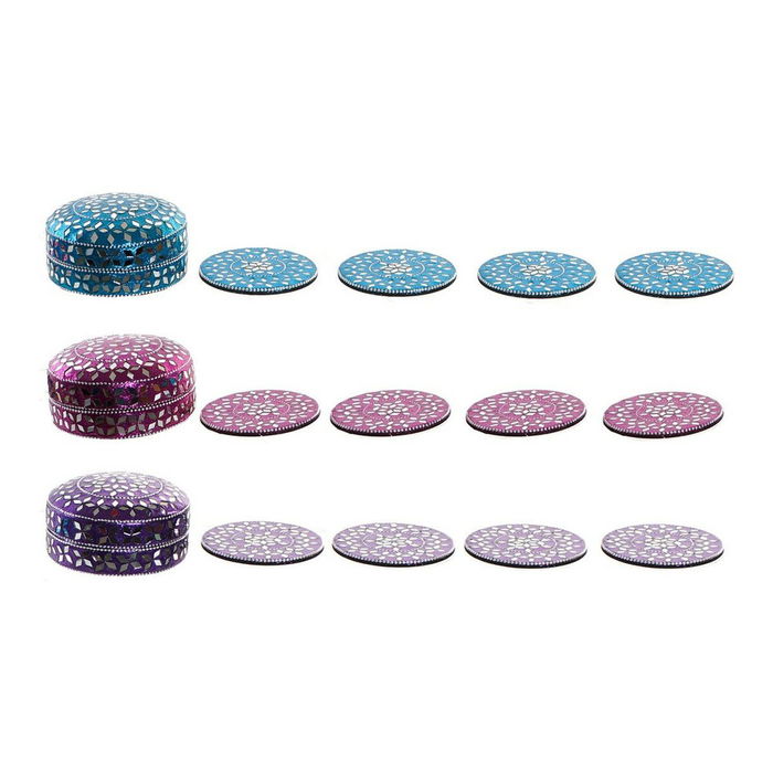 Dessous de verres DKD Home Decor Aluminium Bois MDF (3 pcs)