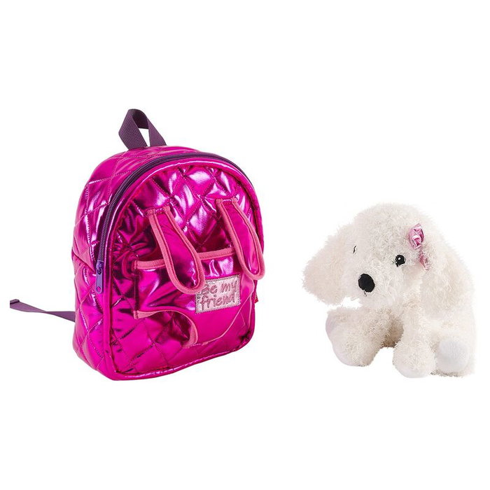 PERLETTI Mochila avec peluche de chien Didi 27cm - Sac à dos pour enfant, taille 7x21x9cm
