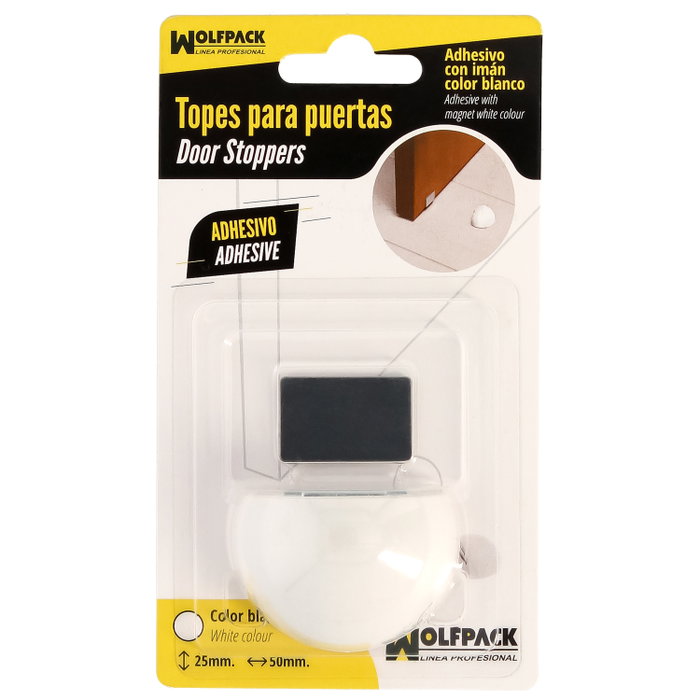 WOLFPACK LINEA PROFESIONAL Butoir de porte adhésif blanc avec aimant