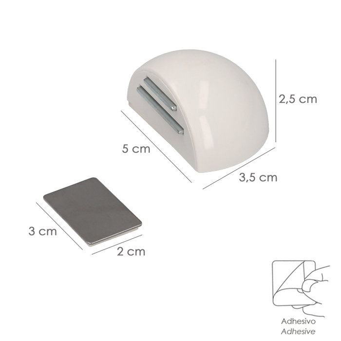 WOLFPACK LINEA PROFESIONAL Butoir de porte adhésif blanc avec aimant