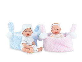 Marina & Pau Poupée mini bonbons avec panier en sac, corps et membres en vinyle 21 cm