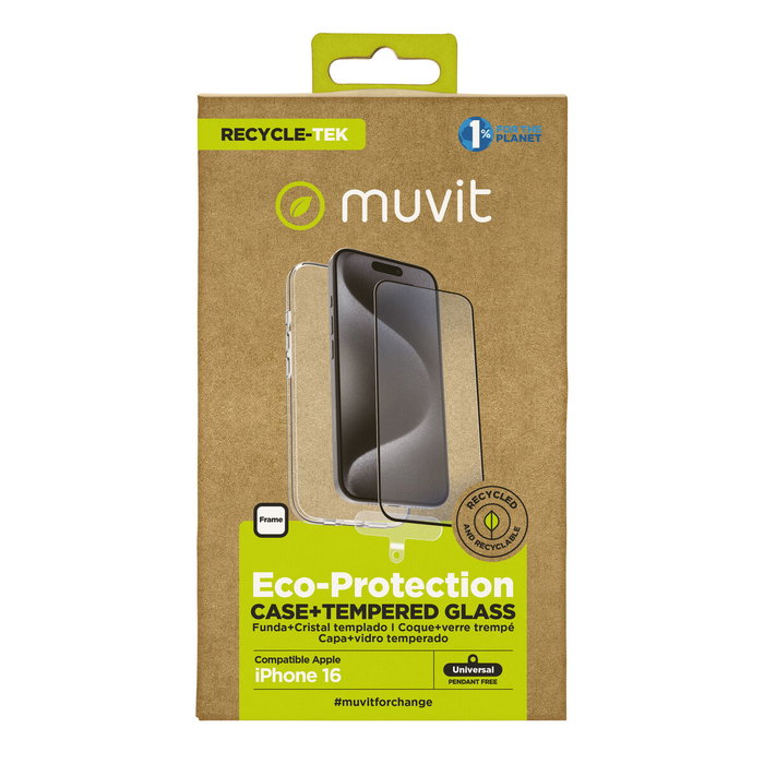 Housse et Protecteur pour Téléphone Portable Muvit for Change iPhone 16 Noir Housse et Protecteur pour Téléphone Portable Muvit for Change iPhone 16 Noir