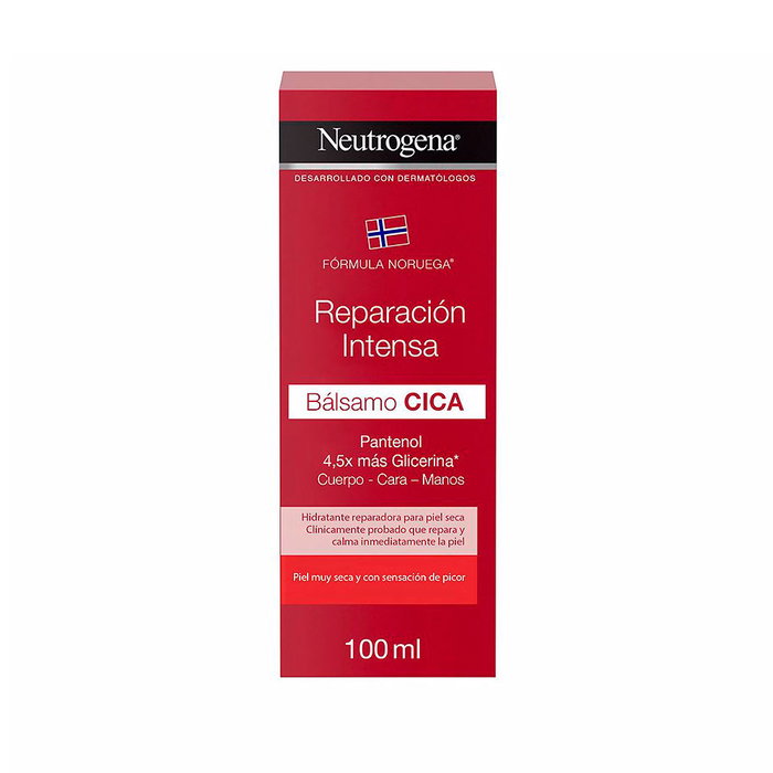 Neutrogena Baume CICA Réparation Intense Corps Visage Mains 100 ml - Apaisement et Hydratation Peaux Sèches et Irritées