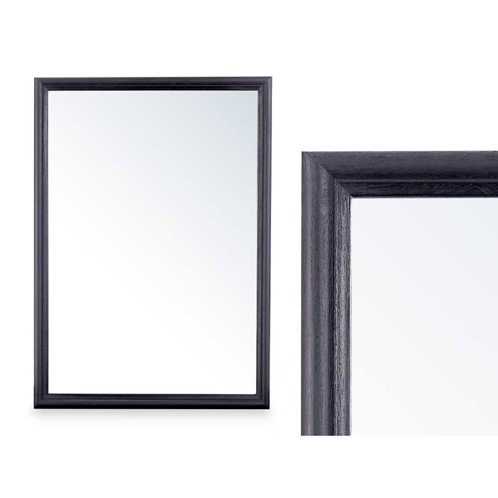 GIFTDECOR Miroir mural cadre bois noir 50 x 70 cm