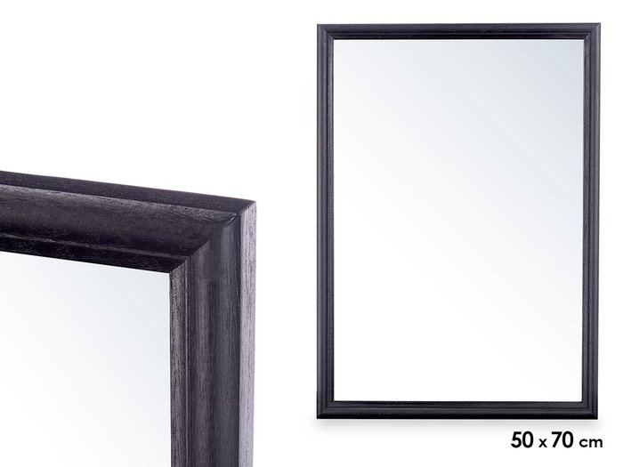 Giftdecor Miroir Mural Cadre Bois 50 x 70 cm Noir Giftdecor Miroir Mural Cadre Bois 50 x 70 cm Noir