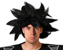 Perruque Noire Ébouriffée Gothique et Fantastique pour Halloween et Costumes