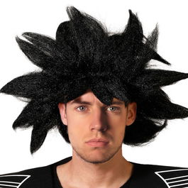 Perruque Noire Ébouriffée Gothique et Fantastique pour Halloween et Costumes