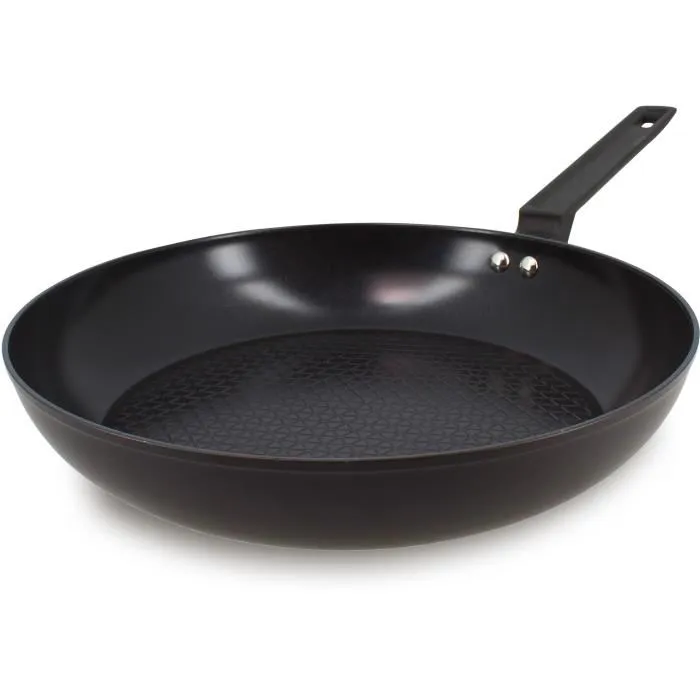 Poêle Menastyl 6020639 en aluminium forgé 30 cm noir pour tous feux dont induction, revêtement antiadhésif