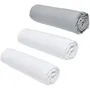 Today Essential Lot de 3 Draps Housses - 140 x 190 cm (2 personnes) - 100% Coton - Couleur Craie/Acier