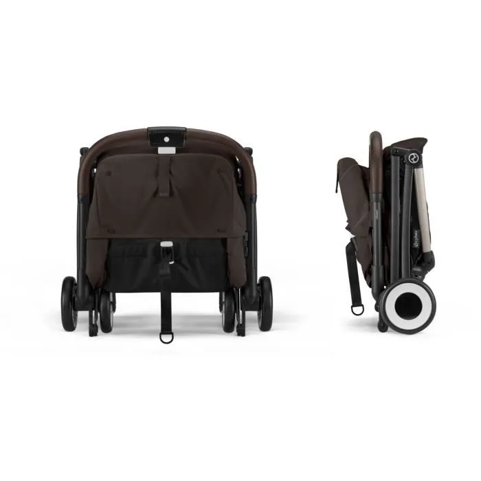 CYBEX Poussette Orfeo - Poussette de voyage ultra compacte, légère (6.3 kg), pliable à une main, pour avion, de la naissance à 4 ans (22 kg), couleur Chocolate Brown