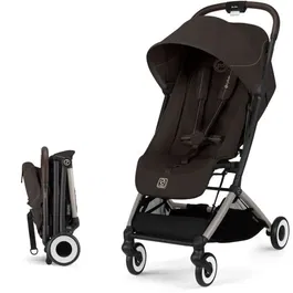 CYBEX Poussette Orfeo - Poussette de voyage ultra compacte, légère (6.3 kg), pliable à une main, pour avion, de la naissance à 4 ans (22 kg), couleur Chocolate Brown