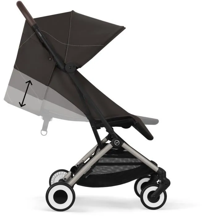 CYBEX Poussette Orfeo - Poussette de voyage ultra compacte, légère (6.3 kg), pliable à une main, pour avion, de la naissance à 4 ans (22 kg), couleur Chocolate Brown