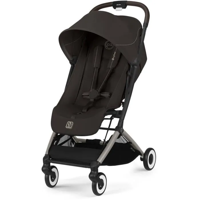 CYBEX Poussette Orfeo - Poussette de voyage ultra compacte, légère (6.3 kg), pliable à une main, pour avion, de la naissance à 4 ans (22 kg), couleur Chocolate Brown