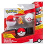 Jazwares Ceinturon Pokémon Clip 'n' Go avec capacité pour 6 Poké Balls, inclut 2 Poké Balls et 1 figurine - Modèles assortis