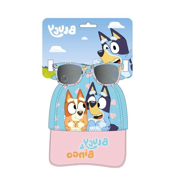 Cerdà - Casquette Set avec Lunettes de Soleil Bluey - Taille 51 cm - Bleu - Pour enfants (3 ans et plus)