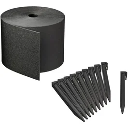 Nature Bordure de jardin - Noir - PE recyclé - H15 cm x 10 m