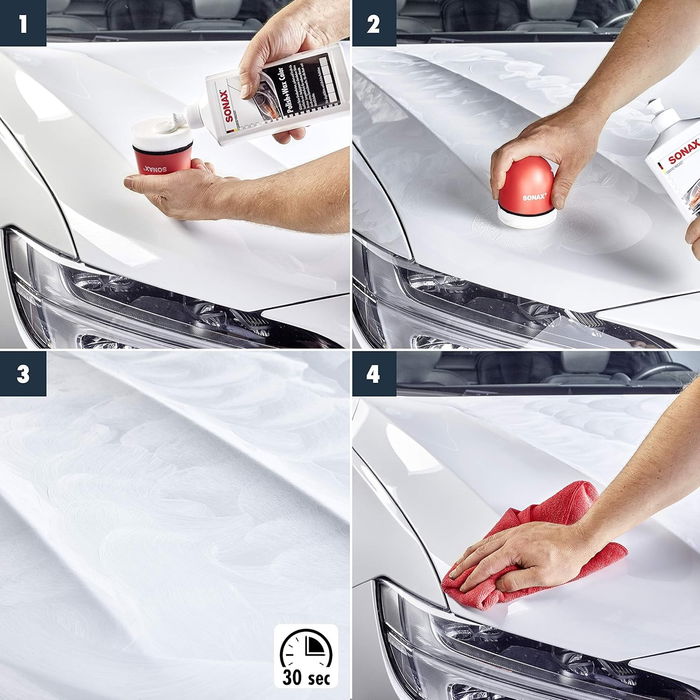 Sonax SX02960000 Polisseur + Cire Blanche 500 mL Voiture Blanche Brillance Rayures