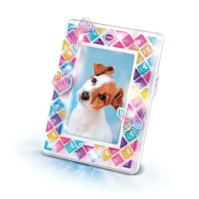 VTech Mosaic Magic Lights - Cadre photo musical et lumineux à créer en mosaïque, 71 pièces, 2 modes lumières et musique, multicolore, 5 ans et plus, langue française