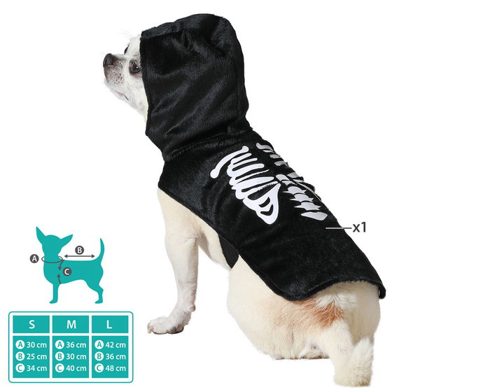 BigBuy Carnival Déguisement pour chien Squelette - Noir - S BigBuy Carnival Déguisement pour chien Squelette - Noir - S