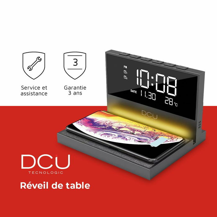 Pendule Réveil DCU 37300830 Noir