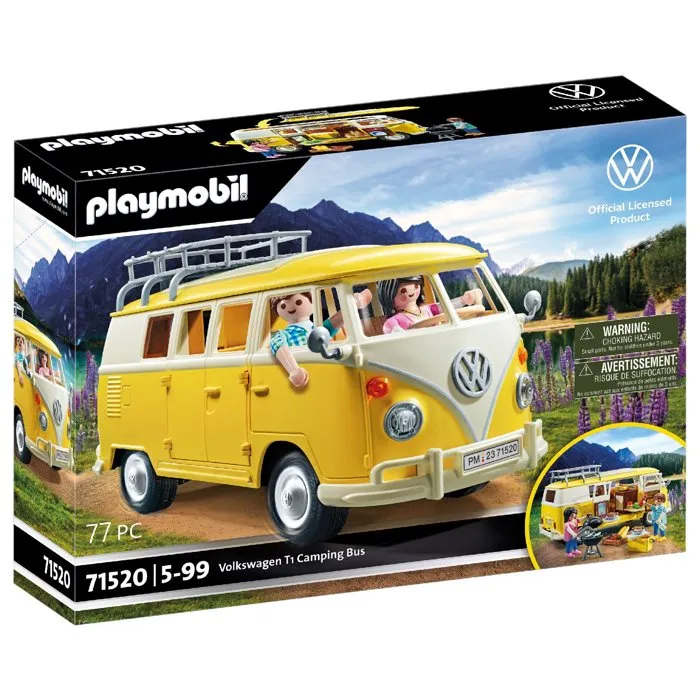 Playmobil Volkswagen T1 Combi jaune Classic Car Playmobil Volkswagen T1 Combi jaune Classic Car