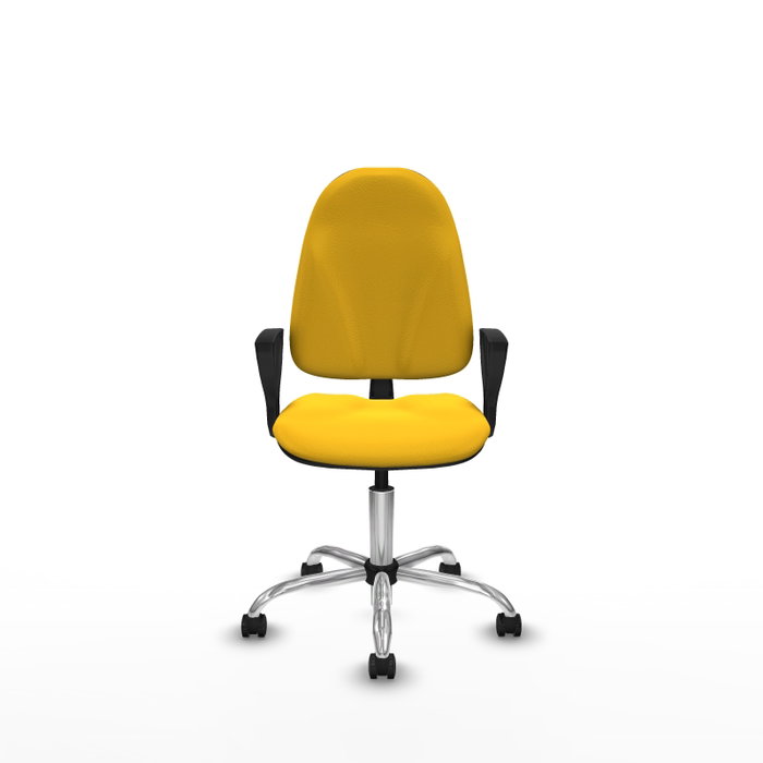 PIQUERAS Y CRESPO Chaise de bureau Algarra, simili cuir jaune, base chromée