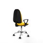 PIQUERAS Y CRESPO Chaise de bureau Algarra, simili cuir jaune, base chromée