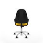 PIQUERAS Y CRESPO Chaise de bureau Algarra, simili cuir jaune, base chromée