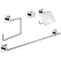 GROHE Set d'accessoires mural 4 en 1 Chromé - 41115000 - Patère, Anneau, Dérouleur, Barre à serviettes en Métal pour Salle de Bain