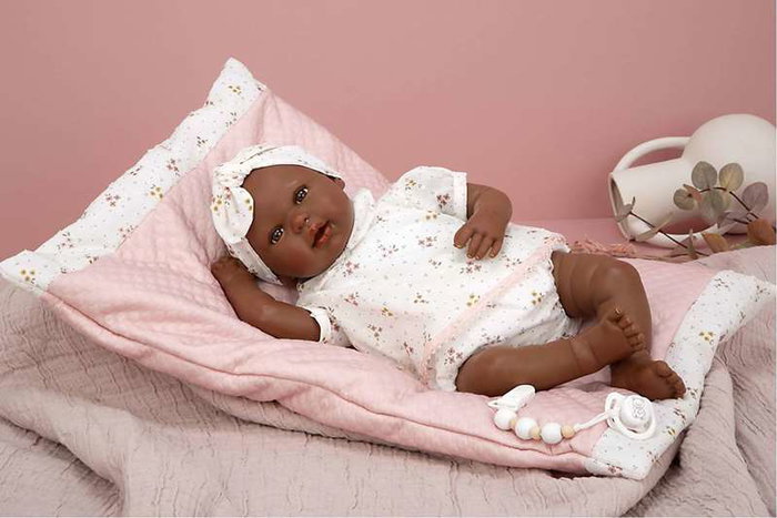 Arias Muñecas Poupée Reborn Sasha 45 cm avec Coussin - Recommandé à partir de 3 ans