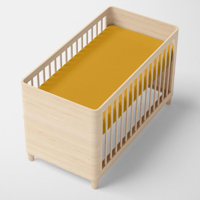 Drap housse HappyFriday BASIC KIDS Moutarde 60 x 120 x 14 cm