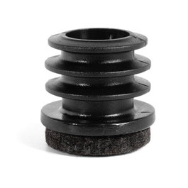 HERRAJES ALK Contera ronde avec feutre Ø25 mm, Noir et Marron
