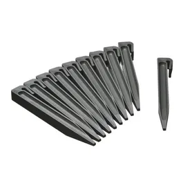 Nature - Lot de 10 piquets ancres pour bordures de jardin en polypropylène gris, fixation pour sols, 19.5 cm