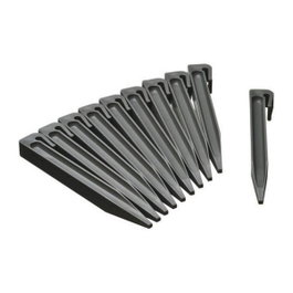 Nature Lot de 10 ancres pour bordures de jardin en polypropylène gris