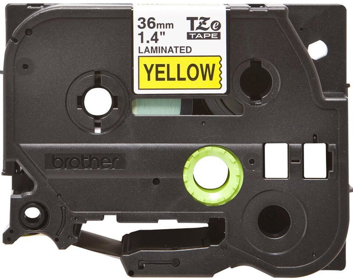 Brother Ruban laminé TZE-661 36mm x 8m Noir, jaune