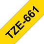 Brother Ruban laminé TZE-661 36mm x 8m Noir, jaune