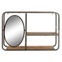 Étagère DKD Home Decor Noir Brun foncé Bois Métal Miroir 73 x 19 x 50 cm