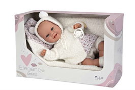 Muñecas Arias - Poupée Elegance 35 cm avec couverture, blanc, jouet d'éveil sensoriel et de poids, âge recommandé 3 ans