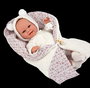 Muñecas Arias - Poupée Elegance 35 cm avec couverture, blanc, jouet d'éveil sensoriel et de poids, âge recommandé 3 ans