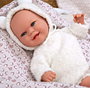 Muñecas Arias - Poupée Elegance 35 cm avec couverture, blanc, jouet d'éveil sensoriel et de poids, âge recommandé 3 ans