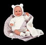 Muñecas Arias - Poupée Elegance 35 cm avec couverture, blanc, jouet d'éveil sensoriel et de poids, âge recommandé 3 ans