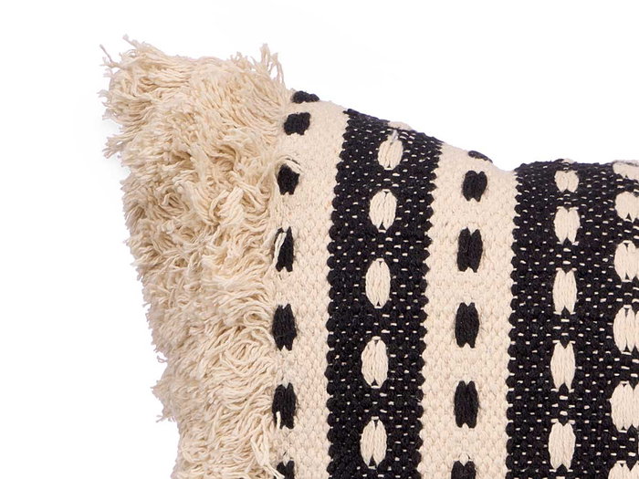 GIFTDECOR Lot de 6 coussins à rayures noir et beige 45x45 cm