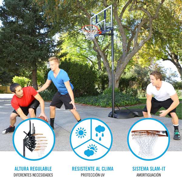 Color Baby - Canastilla de baloncesto portable ajustable en polycarbonate Lifetime avec panneau, hauteur réglable 244-305 cm