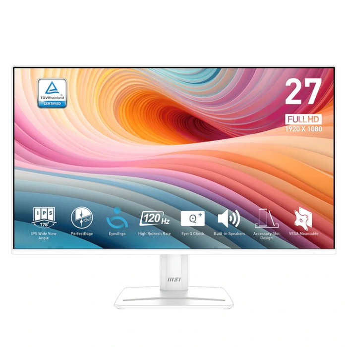 MSI MP275W E2 27 pouces Moniteur IPS 1920x1080 FHD 120Hz HDMI VGA Blanc MSI MP275W E2 27 pouces Moniteur IPS 1920x1080 FHD 120Hz HDMI VGA Blanc