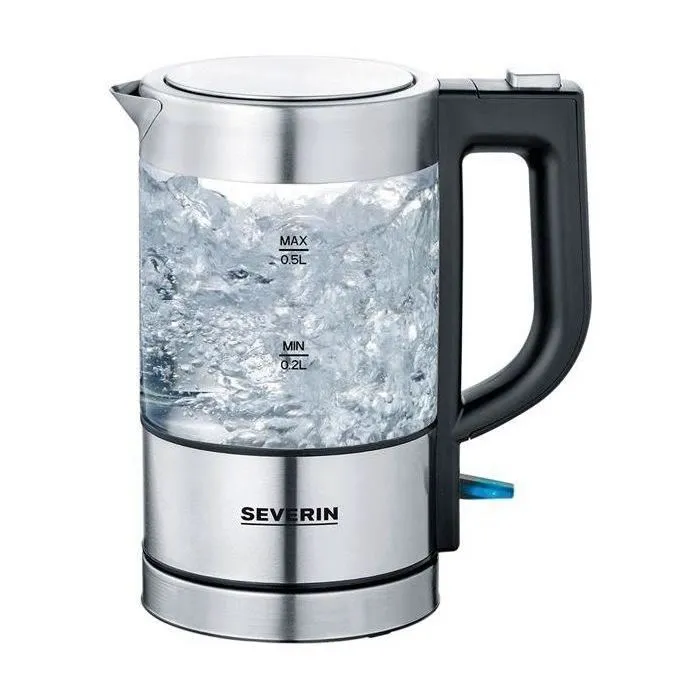 Severin WK 3472 - Bouilloire 0,5 L - 1100W - Verre/Inox