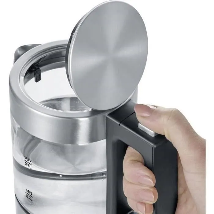 Severin WK 3472 - Bouilloire 0,5 L - 1100W - Verre/Inox