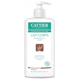 Cattier Lait Corporel Hydratant et Adoucissant Coco-Vanille 500ml
